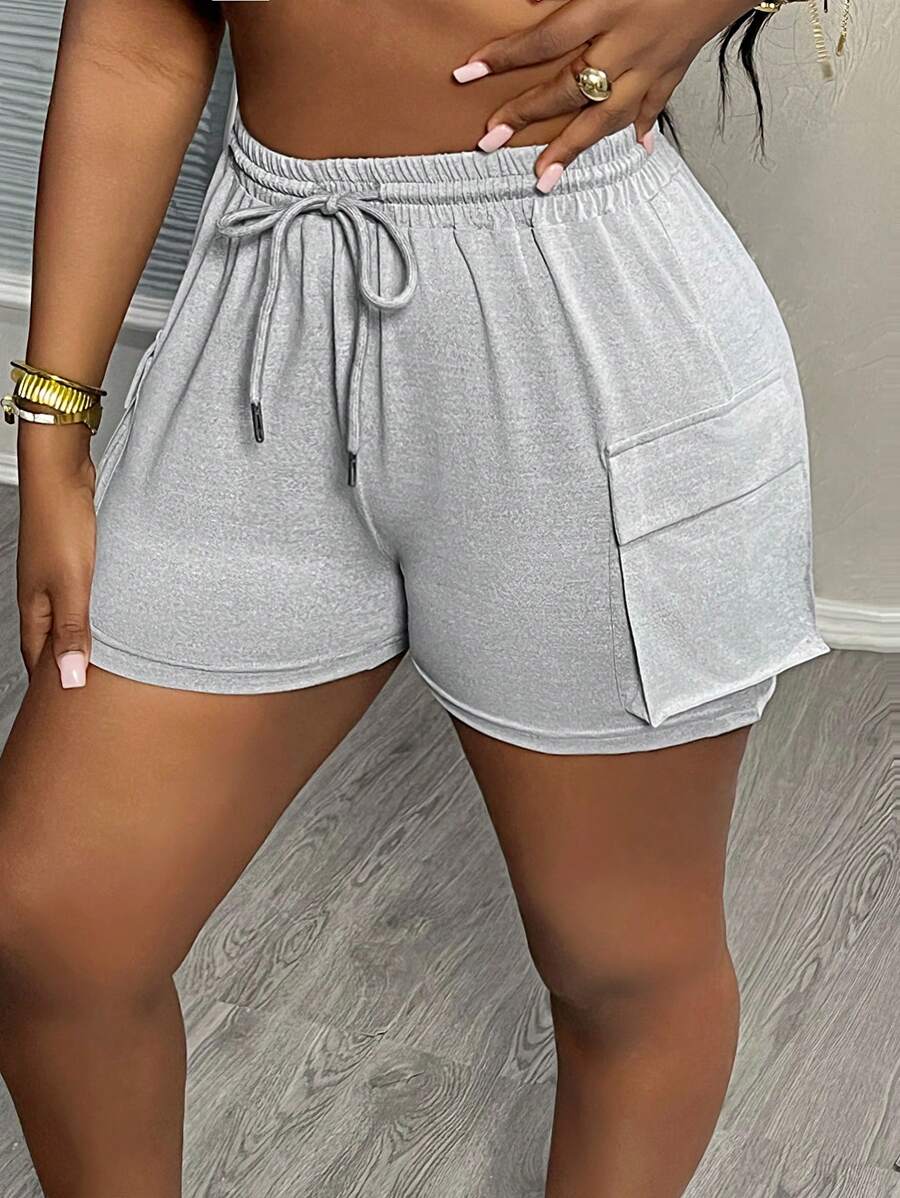 Slaydiva Women's Casual Sport Cargo Shorts - Grey - View 1