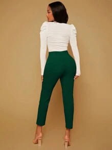 SHEIN SXY Summer Trousers Solid Color Work High Waist Trousers