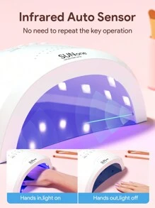 Teckwe LED Gel Nail Lamp,Smart Sensor UV Light Nail Phototherapy Machine,Professional Manicure Lamp,Quick-Drying & Fast Curing,4 Timing Functions & 30 LED Light Source Lamp Beads For Gel Polish Curing Salon Use & Home DIY Nail Art - White - View 3
