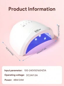 Teckwe LED Gel Nail Lamp,Smart Sensor UV Light Nail Phototherapy Machine,Professional Manicure Lamp,Quick-Drying & Fast Curing,4 Timing Functions & 30 LED Light Source Lamp Beads For Gel Polish Curing Salon Use & Home DIY Nail Art - White - View 6