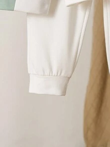 SHEIN 2 peças/conjunto de moletom com capuz e calças de cor sólida para meninas, casual, com blocos de cores, roupa esportiva, primavera e outono