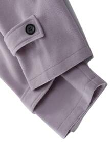 Manfinity Homme Men's Double-Breasted Pockets Belt Knitted Coat,Fall Men Clothes,Winter Men Coat