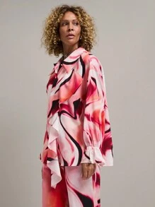 SHEIN Unity Áo sơ mi dài tay xếp ly cài nút phía trước cho nữ, đi nghỉ thường ngày - Nhiều màu - Xem 6