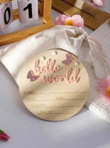 Circular Letter Pattern Wooden Decor Photography Props For Newborns - Pink - View 6