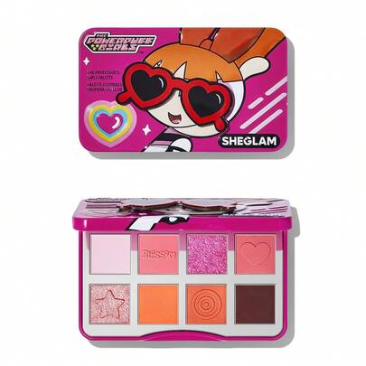 The Powerpuff Girls X SHEGLAM Professor'S Girls Palette-The Leader Shimmer Matte 眼影盤紅色均勻著色光滑可混合眼影 品牌 美容 化妝 化妝品 適合女性與女孩 完美搭配夏季春季 Y2K 時尚 流行 生日 母親節禮物 假期 派對準備就緒 最佳顏色