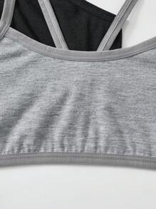 SHEIN 6pcs/Set Tween Girls' Simple, Soft And Breathable Camisole Training Bras Set - Multicolor - View 5