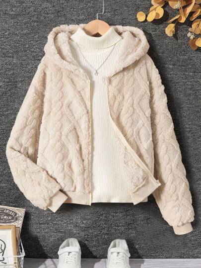 Chaqueta con capucha suave y cálida para niña adolescente, apta para uso casual y doméstico, otoño/invierno
