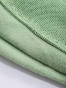 DAZY Young Girls Thermal Lined Sweatshirt With Letter Print, Round Neck - Green - View 4