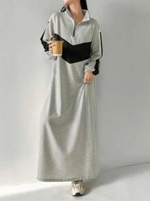 Mulvari 女式撞色长袖运动衫，朴素休闲服装长款运动衫女式运动衫，适合日常休闲/返校/旅行，长袖上衣 - 彩色 - 查看 8