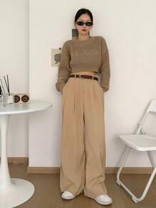 DAZY 可调节金属装饰简约休闲腰带 - 咖啡 - 查看 12