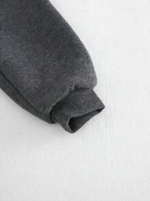 Cozy Pixies 3 件装男婴纯色针织柔软圆领长袖 T 恤、格子连帽夹克和卷边裤秋冬服装套装，适合圣诞节 - 深灰色 - 查看 11