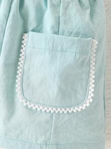 2pcs Baby Girl Elegant Floral Contrast Color Puff Sleeve Top With Ruffle Hem Skirt Set, Fall/Winter - Blue - View 5