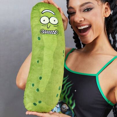 Rick and Morty X SHEIN Gối ném hình dưa chuột thêu hoạt hình ngộ nghĩnh