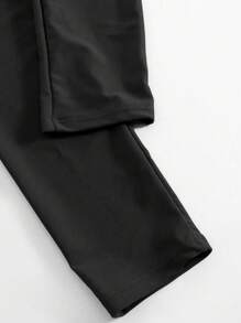 Swim Shayni Women's Summer Beach All-Over Print Zip-Up Long Sleeve One-Piece Swimsuit With Knot Ruched Skirt Burkini Set