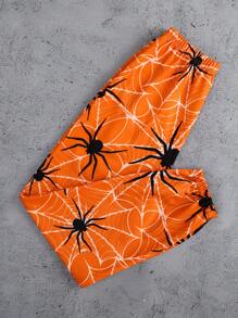 SHEIN LUNE Women's Full Print Spider Sweatpants, Casual Everyday Wear - Multicolor - View 2