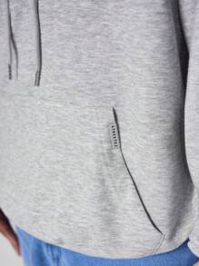 Manfinity VCAY Men's Loose Fit Printed Long Sleeve Hooded Knit Sweater, For Fall Winter - Light Grey - View 5