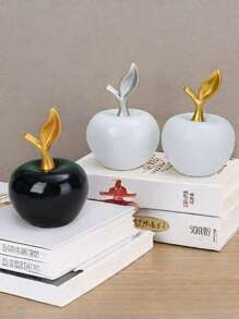 1 ornement en céramique en forme de pomme blanc, style créatif de luxe, artisanat, convient pour le bureau, la maison, la décoration. Meilleurs cadeaux