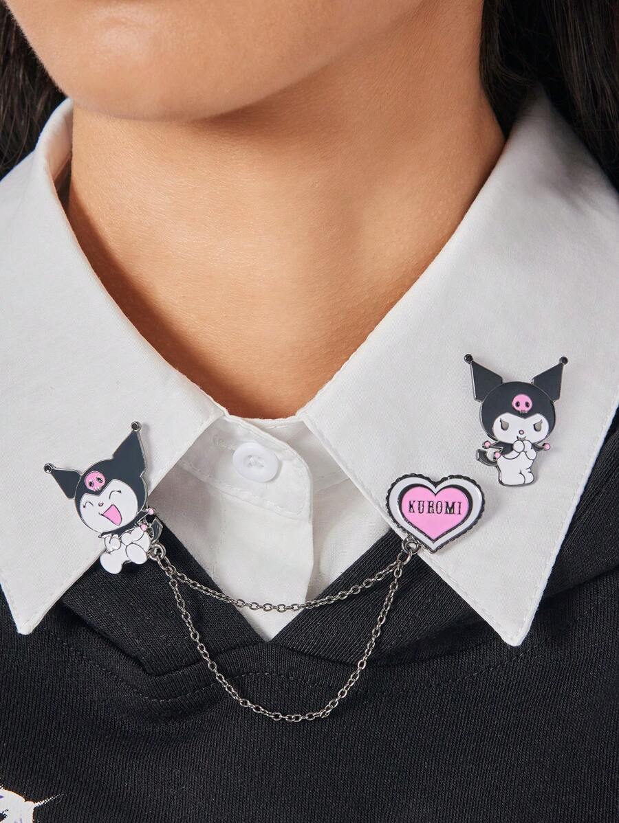 HELLO KITTY AND FRIENDS | SHEIN 3 件套  角色胸针套装 - 彩色 - 查看 1