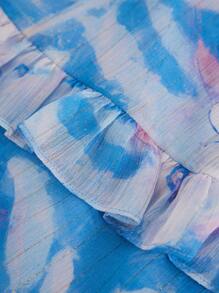 L'Amorae Printed Sleeveless Ruffle Dress - Multicolor - View 3