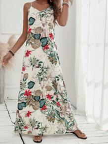 EMERY ROSE 女士花卉印花无袖连衣裙，夏季 - 彩色 - 查看 1