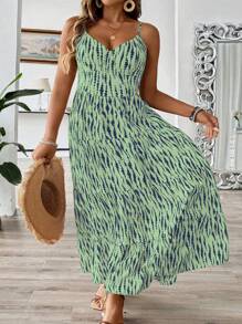 Breezaya Plus Size V-Neck Backless Tie Up Long Dress, Fashion Dress