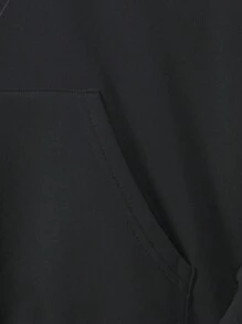 适合青少年女孩的休闲可爱爱心卫衣 - 黑色 - 查看 6