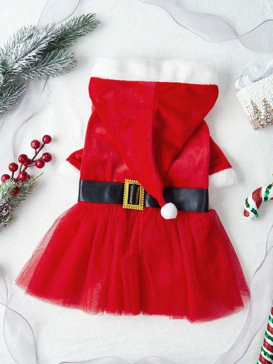 PETSIN Vestido navideño para mascotas - Rojo - Ver 1