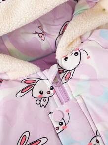 女宝宝可爱时尚连帽棉衣秋冬季保暖 - 彩色 - 查看 5