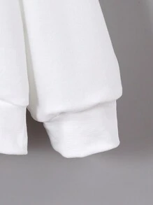 Teen Boys White Star Print Sweatshirt + Star Pattern Wide Leg Jeans 2pcs/Set - White - View 3