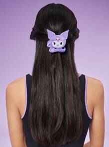 HELLO KITTY AND FRIENDS | SHEIN 2pcs/Set 3D  Hair Scrunchies, Suitable For Daily Wear, Hair Ties, Ponytail Holders, Hair Elastics - Purple - View 3
