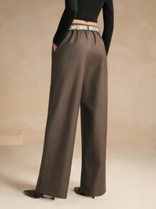 Anewsta Elegant Pleated Maxi Trousers
