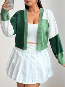 Flirla Plus Size Women's Loose Fit Drop Shoulder Long Sleeve Casual Cardigan, Autumn/Winter Fall Cloth For Women - Multicolor - View 4