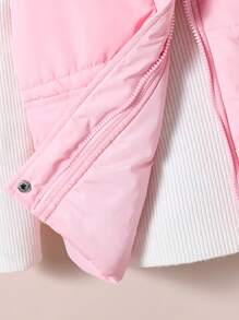 Colorblock Cute Hooded  Vest For Tween Girls - Baby Pink - View 5