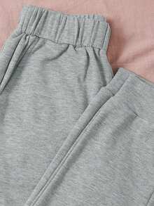 Women Colorblock Hoodie Pullover And Solid Color Pants Sports Suit Spring - Multicolor - View 5