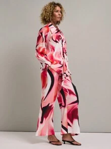 SHEIN Unity Áo sơ mi dài tay xếp ly cài nút phía trước cho nữ, đi nghỉ thường ngày - Nhiều màu - Xem 5