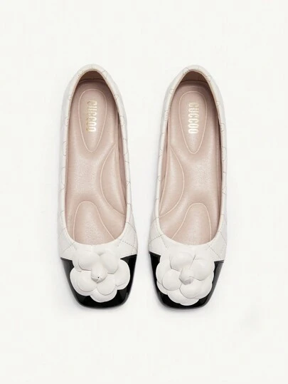 CUCCOO CHICEST Women's Round Toe Comfort Patchwork Floral Flat Shoes Spring Shoes Spring Break Easter For Christmas