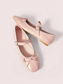 CUCCOO DOLLMOD Women's Elegant Pink Bow Flat Shoes Fall - Pink - View 9