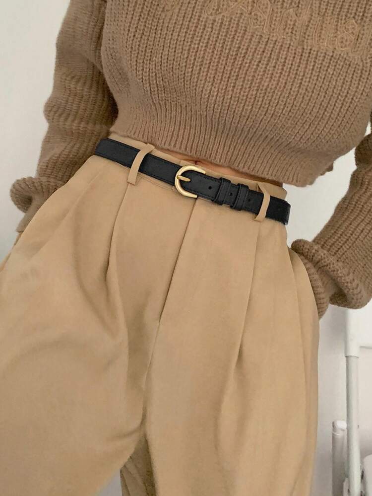Adjustable Metal Decor Minimalist Waist Belt, Casual Everyday Use