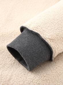 Chiquease Áo nỉ trùm đầu màu xám lông xù dành cho nữ - Màu xám đen - Xem 5