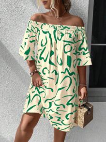 SHEIN Holidaya Váy rộng trễ vai cỡ lớn cho nữ - Nhiều màu - Xem 6