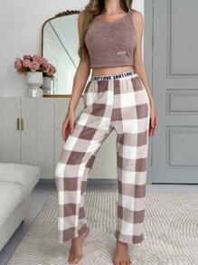2 chiếc/bộ áo vest nhung kẻ caro thường ngày - Nhiều màu - Xem 6
