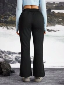 SHEIN In My Nature Women's Solid Color Drawstring Pocket Sports Pants Workout Clothing