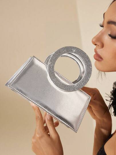 SHEIN BAE 适合派对、女士手拿包、礼服、宴会、旗袍情人节的优雅手提包