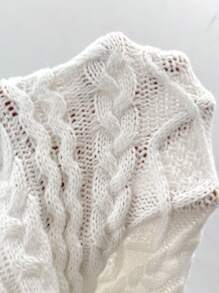 Zolique Women's Stans Neck Long Sleeve Sweater, Knit Pullover Fall Winter - Beige - View 5