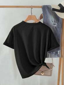 INAWLY Camiseta de mujer de cuello redondo de manga corta con estampado de calavera, camiseta gráfica de verano para mujer