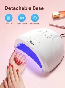 Teckwe LED Gel Nail Lamp,Smart Sensor UV Light Nail Phototherapy Machine,Professional Manicure Lamp,Quick-Drying & Fast Curing,4 Timing Functions & 30 LED Light Source Lamp Beads For Gel Polish Curing Salon Use & Home DIY Nail Art - White - View 5