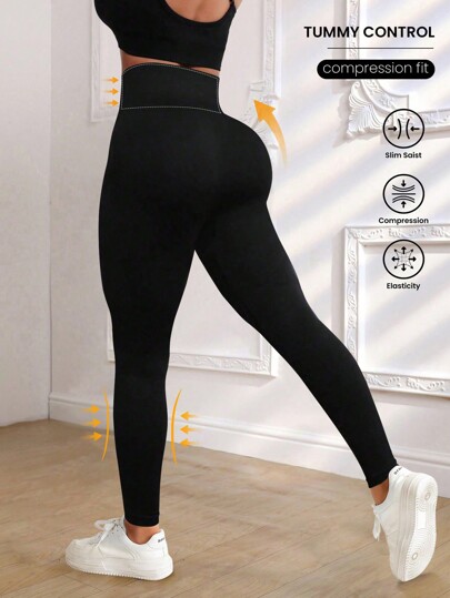 طماق رياضي محبوك مضلع خلية نحل بخصر عريض