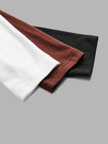 SHEIN LUNE 3pcs/Set Women's Casual V-Neck T-Shirts, Suitable For Fall/Winter Layering - Multicolor - View 7