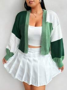 Flirla Plus Size Women's Loose Fit Drop Shoulder Long Sleeve Casual Cardigan, Autumn/Winter Fall Cloth For Women - Multicolor - View 6