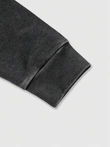 ROMWE MEN Street Life Sudadera con capucha de manga larga con estampado de figura para hombres